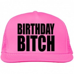 Baseball Caps Birthday Bitch Bright neon Truckers mesh snap Back hat - Neon Pink - CH11N2Z99V3 $34.05