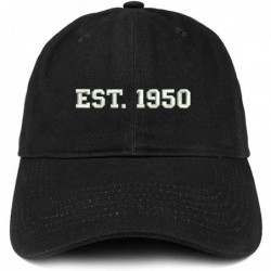 Baseball Caps EST 1950 Embroidered - 70th Birthday Gift Soft Cotton Baseball Cap - Black - CB182XMSNTD $34.98