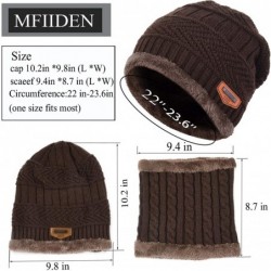 Skullies & Beanies Winter Beanie hat- Warm Knit Hat Thick Fleece Lined Winter Hat for Men Women - Coffee+scarf - CA18YOEZ6M7 ...