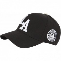 Baseball Caps New LA Embroidery Los Angeles Patch Major Ball Cap Baseball Hat Truckers - Black - CV183CI4Y98 $50.36