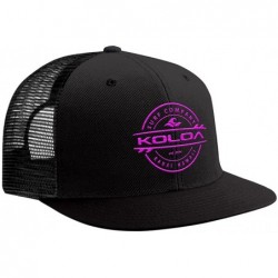 Baseball Caps Mesh Back Trucker Hats - Black With Pink Embroidered Logo - C412IRZ2OLJ $21.05