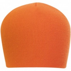 Skullies & Beanies 100% Soft Acrylic Solid Color Beanie Winter Hat - Skull Knit Cap - Made in USA - Orange - CO187IYEMU2 $61.06