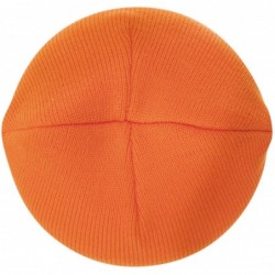 Skullies & Beanies 100% Soft Acrylic Solid Color Beanie Winter Hat - Skull Knit Cap - Made in USA - Orange - CO187IYEMU2 $43.19