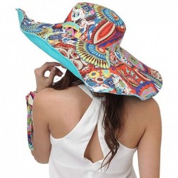 Sun Hats Women' s Summer Pure Sunshade Straw Cap Floppy Big Bow Knot Beach Sun Hat 002 - Sky Blue-012 - CS18T8DZ06L $15.06