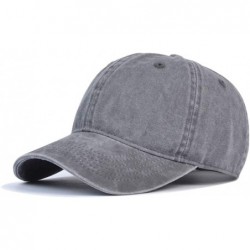 Baseball Caps Men & Women's Washed Cotton Baseball Caps Adjustable Plain Dad Hat - Grey - CN182XXCERS $21.44