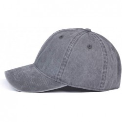 Baseball Caps Men & Women's Washed Cotton Baseball Caps Adjustable Plain Dad Hat - Grey - CN182XXCERS $13.25
