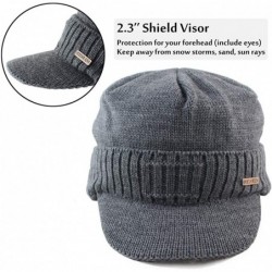Skullies & Beanies Winter Beanie w/Visor & Earflaps for Men Outdoor Fleece Hat Scarf Set - Beanie+scarf Gray - CC18HWE2EN5 $2...