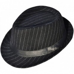 Fedoras Mens Womens Short Brim Classic Manhattan Trilby Fedora Hat - Aa_black Stripes - CF18COCK5KK $26.68