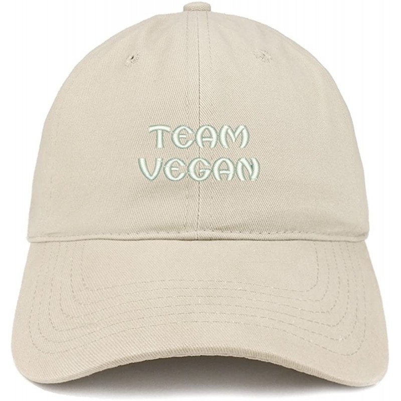 Baseball Caps Team Vegan Embroidered Low Profile Brushed Cotton Cap - Stone - C2188T8S9EI $24.45