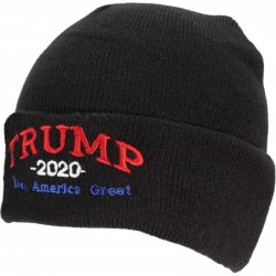 Skullies & Beanies Adult USA Made Embroidered Trump 2020 Keep America Great Beanie - Black - C418L9XHW3A $17.59