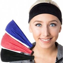 Headbands Xflex Crushed Adjustable & Stretchy Wide Softball Headbands for Women & Girls - Crushed Black/Coral/Royal Blue - C2...