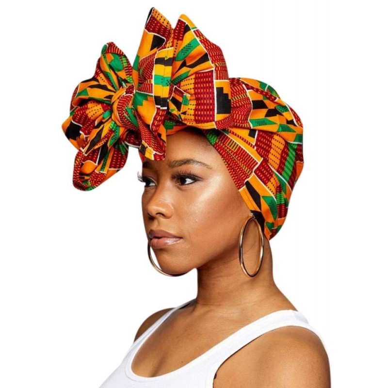 Headbands Stretch Headwraps Headband African - Green- Black and Orange - CN18NLIGN40 $17.70