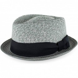 Fedoras Belfry Men/Women Summer Straw Pork Pie Trilby Fedora Hat in Blue- Tan- Black - Jacegrey - CP18SON8OL6 $88.00