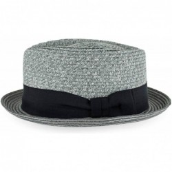 Fedoras Belfry Men/Women Summer Straw Pork Pie Trilby Fedora Hat in Blue- Tan- Black - Jacegrey - CP18SON8OL6 $53.40