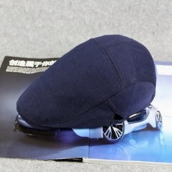 Newsboy Caps Men's Newsboy Hats Vintage Beret Ivy Cabbie Flat Driving Hunting Cap - Navy Blue - CJ18MDDSLUZ $16.34