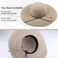 Sun Hats Summer Beach Sun Hat for Women Sun Big Brim Foldable Floppy Travel Sun Hat - Beige - C318QN4ZRRD $22.35