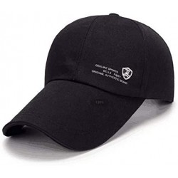 Sun Hats Unisex Baseball Cap Hat Plain Adjustable Lengthen - Black - C518STOD0TQ $19.54