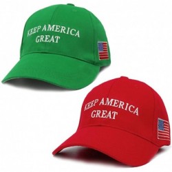 Skullies & Beanies Donald Trump 2020 Keep America Great Cap Adjustable Baseball Hat with USA Flag [2/3 Pack] - CL18SKT3A9O $2...