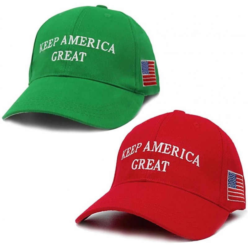 Skullies & Beanies Donald Trump 2020 Keep America Great Cap Adjustable Baseball Hat with USA Flag [2/3 Pack] - CL18SKT3A9O $1...