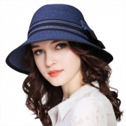 Sun Hats Fashion Classic Womens Foldable Sun Beach Straw Hats Accessories - 01blue - C5196ILXUWT $26.96