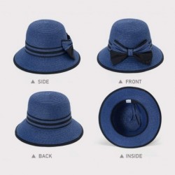 Sun Hats Fashion Classic Womens Foldable Sun Beach Straw Hats Accessories - 01blue - C5196ILXUWT $31.22