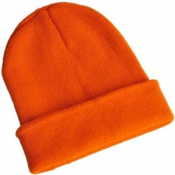 Skullies & Beanies Warm Comfortable Winter Knitted Beanie Hats (Orange) - Orange - CS11IFUHYTT $20.90