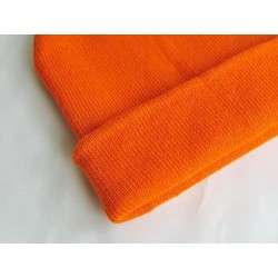 Skullies & Beanies Warm Comfortable Winter Knitted Beanie Hats (Orange) - Orange - CS11IFUHYTT $17.18