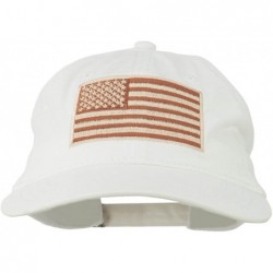 Baseball Caps Tan American Flag Embroidered Washed Cap - White - CR11TX73ETH $50.65