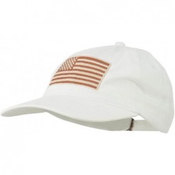 Baseball Caps Tan American Flag Embroidered Washed Cap - White - CR11TX73ETH $45.16