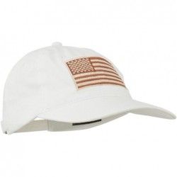 Baseball Caps Tan American Flag Embroidered Washed Cap - White - CR11TX73ETH $45.16