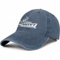 Baseball Caps Unisex Men Denim Baseball Hats Cotton Adjustable Mesh Visor-Hoyt-Team-Logo-Flat Caps - Blue-6 - C418T4A6QEH $34.95
