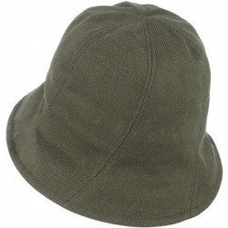 Bucket Hats Women Fashion Bucket Cloche Hat Twill Corduroy Fisherman Hat Packable Casual Autumn Winter Hat - Army Green - C21...