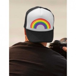 Baseball Caps Pride Parade Trucker Hat Gay & Lesbian Pride Rainbow Flag Trucker Hat Mesh Cap - Red/White - CE18CU387I6 $28.53