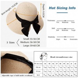 Sun Hats Packable Womens Straw Ponytail Fedora Floppy Sun Hat Summer Wide Brim Beach Cloche Brown 56-58cm - C818D2O6DXQ $30.07