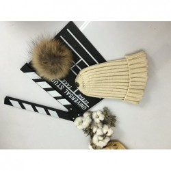 Skullies & Beanies Women Pom Pom Beanie Hat Scarf Gloves Set Winter Thick Knitted 3 piece Mitten Sets - Beige - CT188OZ2QN0 $...