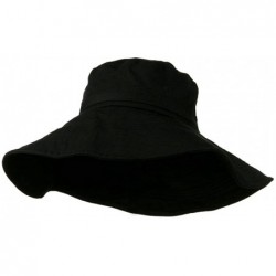Sun Hats Big Size Ladies Linen Wide Brim Hat - Black - CF18DZUC6C5 $60.86