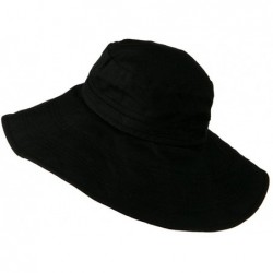 Sun Hats Big Size Ladies Linen Wide Brim Hat - Black - CF18DZUC6C5 $40.08