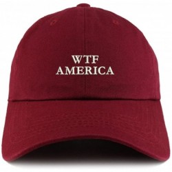 Baseball Caps WTF America Embroidered Low Profile Soft Cotton Dad Hat Cap - Wine - C518D59GIHW $39.70