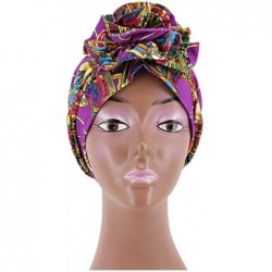 Skullies & Beanies African Printing Turban Cap Hairwrap Headwear Sleep Chemo Bonnet Hat Beanie for Women - Style 1 - CD1993TU...
