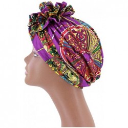 Skullies & Beanies African Printing Turban Cap Hairwrap Headwear Sleep Chemo Bonnet Hat Beanie for Women - Style 1 - CD1993TU...