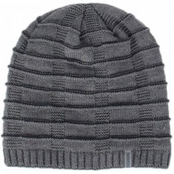 Skullies & Beanies Beanie Hat for Men Women Winter Warm Knit Slouchy Thick Skull Cap Casual Down Headgear Earmuffs Hat - CT18...