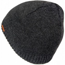 Skullies & Beanies Fleece Lined Beanie Hat Mens Winter Solid Color Warm Knit Ski Skull Cap - Dark Grey - CQ186H6IDY7 $18.51