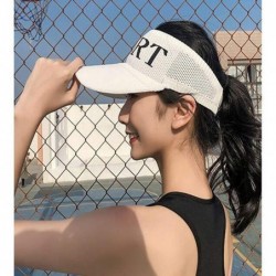 Sun Hats Women Sports Sun Visor Cap Sweat-Absorbent Baseball Travel Adjustable Hat - Model 4 White - CE18T4U7439 $15.78