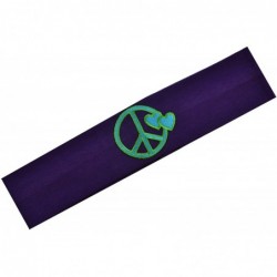 Headbands Peaceful Hearts Cotton Stretch Headband - Purple Band/Blue Sign - C011LI6WRSF $20.00