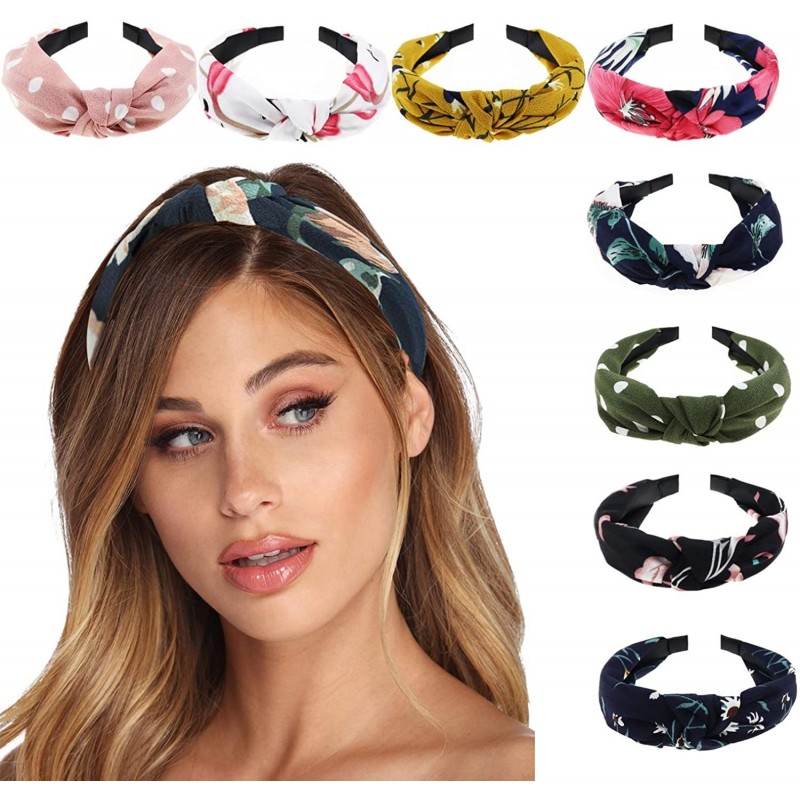 Headbands 10 Pack Boho Headbands for Women Plastic Vintage Cross Elastic Head Wrap Hair Accessories - CQ18RK50MXL $19.11