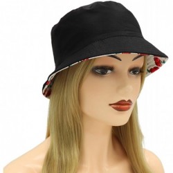 Bucket Hats Unisex Reversible Packable Bucket Hat Sun hat for Men Women - Cherry White - CN18U57E4GZ $18.41