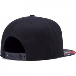 Baseball Caps Solid Flat Brim Hip Hop Adjustable Hat Stylish Snapback Baseball Cap - Pattern 7 - CQ17Y0SDMKX $18.47