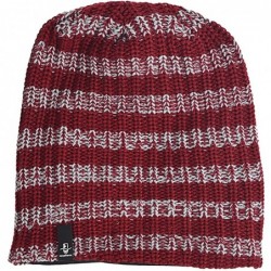 Skullies & Beanies Mens Slouchy Long Oversized Beanie Knit Cap for Summer Winter B08 - Claret With Grey - C012M7EXW6R $21.64