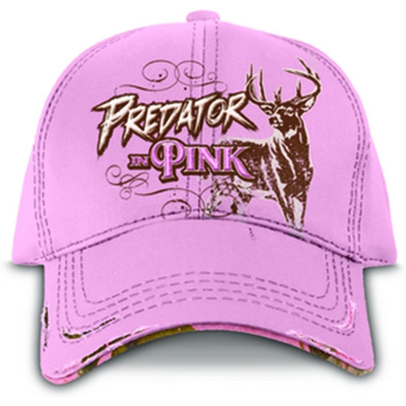 Baseball Caps Ladies Hat With RealTree Camo "Predator In Pink" - CP11B92FKLJ $17.36