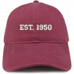 Baseball Caps EST 1950 Embroidered - 70th Birthday Gift Soft Cotton Baseball Cap - Maroon - CE180NSAH58 $35.59